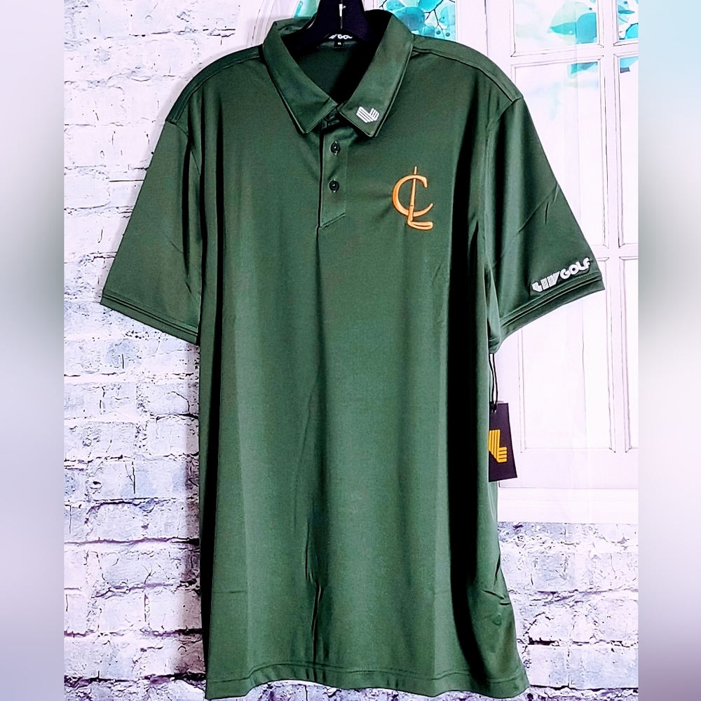 LIV GOLF POLO GREEN WITH GOLD STITCHED LOGO MEN'S SIZE  L